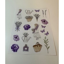 Sf Scrapbook Vintage Stciker Lavanta Temalı Sticker Set Planlayıcı Ajanda Bullet Journal Scrapbook/scrapbooking