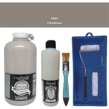 Cadence Mobilya Boyası -  Multisurface H - 084 Çöl Kahvesi 2000 ml Ultimate Vernik Mat 500 ml  Saten Rulo Set