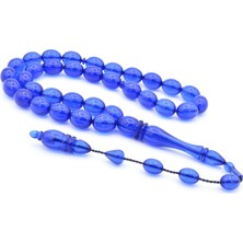 Murty99 Sistemli Beyzi Kesim Iri Boy Parlement Mavisi Toz Pres Kehribar Tesbih