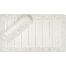 Maco Cotton Klozet Takımı Makarna Çizgili Krem