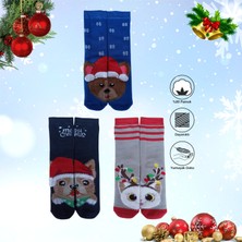 Kbs 3 Çift Unisex Yılbaşı Christmas Temalı Kışlık Havlu Soket Yeni Yıl Çorapları 37-40