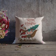 Lia Store Noel Baba Desenli Dekoratif Kırlent Kılıfı