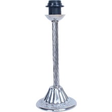 Dekovien Siyah Abajur Kadife Kaplı Klasik Krom Metal Ayak Vintage Saçak Ab0741