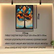 mixefor Çerçeveli Modern Ağaç Tablo -Kanvas Baskı Tablo - Tablo Dıştan Dışa Ölçü 55CMX75CM