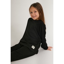 RolyPoly Siyah Kız Çocuk Uzun Kol Pijama Takım
