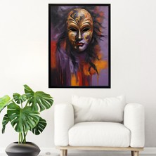 mixefor Çerçeveli Maske Tablo -Modern Kanvas Baskı Tablo - Tablo Dıştan Dışa Ölçü 55CMX75CM