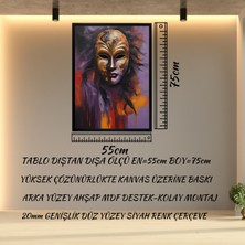 mixefor Çerçeveli Maske Tablo -Modern Kanvas Baskı Tablo - Tablo Dıştan Dışa Ölçü 55CMX75CM
