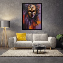 mixefor Çerçeveli Maske Tablo -Modern Kanvas Baskı Tablo - Tablo Dıştan Dışa Ölçü 55CMX75CM