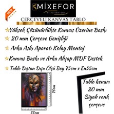 mixefor Çerçeveli Maske Tablo -Modern Kanvas Baskı Tablo - Tablo Dıştan Dışa Ölçü 55CMX75CM