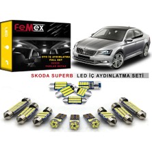 Femex Skoda Superb  2015 Sonrası LED Iç Aydınlatma Ampul Seti Femex Parlak Beyaz