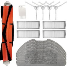 Srfn Ticaret Xiaomi Mop 2 Pro (Beyaz) MJST1SHW Uyumlu Yedek Fırça Filtre Mop Seti-14 Parça