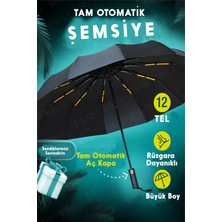 Fitfiyat 12 Tel Tam Otomatik Aç Kapa Unisex Rüzgara Dayanıklı Şemsiye