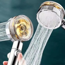 Akdoğan Yapı Ve Hırdavat Turbo Gold Pervaneli Su Masajlı Ayarlanabilir 360 Derece Dönebilen Tasarruflu Tazyikli Duş Başlığı