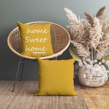 Lia Store Home Sweet Home Yazılı Dekoratif 2'li Kırlent Kılıfı Seti