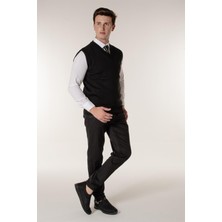 Siyah Erkek Süveter V Yaka