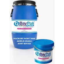 Baypoli Polikort Paint 3000 Akrilik Spor Saha Son Kat Boyası 20 kg - Kırmzı