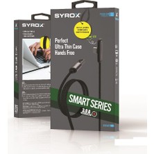 Syrox C131AT 30W USB To Type-C 90 Derecelik Hasir Ultra Hızlı Şarj & Data Kablosu