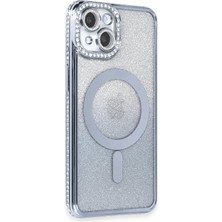 Dijimedia Apple iPhone 14 Kılıf Joke Simli Magneticsafe Kılıf - Mavi