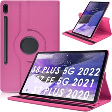 Ukscase Samsung Galaxy Tab S7 Fe / S8 Plus / S7 Plus 5g Case 12.4 Inch Uyumlu 360° Dönebilen Standlı Pu Deri Kılıf