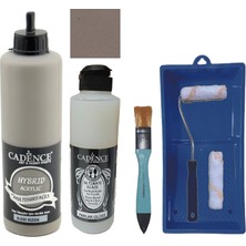 Cadence Mobilya Boyası -  Multisurface H - 059 Vizon 500 ml Ultimate Vernik Parlak 250 ml  Saten Rulo Set