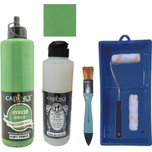 Cadence Mobilya Boyası -  Multisurface H - 061 Yonca 500 ml Ultimate Vernik Parlak 250 ml  Saten Rulo Set