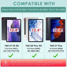 Ukscase Samsung Galaxy Tab S7 Fe / S8 Plus / S7 Plus 5g Case 12.4 Inch Uyumlu 360° Dönebilen Standlı Pu Deri Kılıf