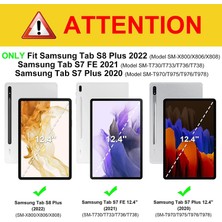 Ukscase Samsung Galaxy Tab S7 Fe / S8 Plus / S7 Plus 5g Case 12.4 Inch Uyumlu 360° Dönebilen Standlı Pu Deri Kılıf