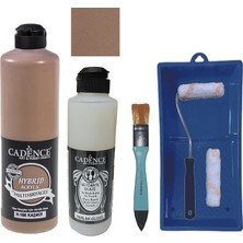 Cadence Mobilya Boyası -  Multisurface H - 108 Kaşmir 500 ml Ultimate Vernik Parlak 250 ml  Saten Rulo Set