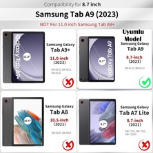 MTK Moveteck Samsung Galaxy Tab A9 8.7 Inç Tablet Kılıfı Anti Shock Kenarlı Darbe Önler Silikon Şeffaf Köşe Korumalı SM-X110