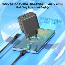 Ason Plus Hoco CS14A PD20W+QC3.0 USB + Type-C Girişli Hızlı Şarj Adaptörü Başlığı