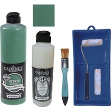 Cadence Mobilya Boyası -  Multisurface H - 112 Ofelya 500 ml + Ultimate Vernik Mat 250 ml + Saten Rulo Set