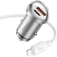 Ason Plus Hoco NZ10 PD45W+QC3.0 USB + Type-C Araç Çakmaklık Hızlı Şarj Aleti+ Apple iPhone Kablo