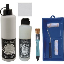 Cadence Mobilya Boyası -  Multisurface H - 075 Sünger Taşı 500 ml + Ultimate Vernik Mat 250 ml + Saten Rulo Set