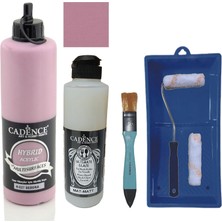 Cadence Mobilya Boyası -  Multisurface H - 027 Sedona 500 ml + Ultimate Vernik Mat 250 ml + Saten Rulo Set