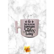 Eylül Design Krem Rengi T Saplı Be Reason Motivasyon Özel Tasarım Baskılı T Kupa Bardak