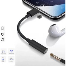 Tonex Ax-01 Lightning 3.5mm Jack Dönüştürücü Kulaklık Kablosu Siyah