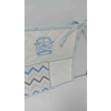 Ege Home Beşik Düzenleyici Cepli Organizer Mavi Araba Nakışlı