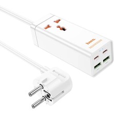 Ason Plus Hoco AC10A Barry 65W 2 Type-C + 2 Usb+Priz Multifonksiyonel Şarj Aleti