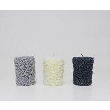 Missi 3lü Gül Kabarmalı Mum Seti