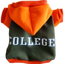 Atelyu Pet Kedi Köpek Kıyafeti College Baskılı Mont Hırka