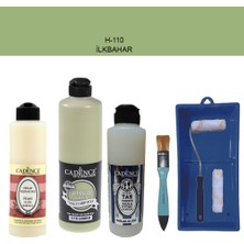 Cadence Banyo Mutfak -  Multi H - 110 Ilkbahar 500 ml Parlak Yüzey Astarı 250 ml Taş Vernik 250 ml  Saten Rulo Set