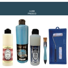 Cadence Banyo Mutfak -  Multi H - 099 Fresco 500 ml Parlak Yüzey Astarı 250 ml Taş Vernik 250 ml  Saten Rulo Set