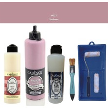 Cadence Banyo Mutfak -  Multi H - 027 Sedona 500 ml Parlak Yüzey Astarı 250 ml Taş Vernik 250 ml  Saten Rulo Set