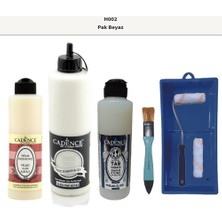 Cadence Banyo Mutfak -  Multi H - 002 Pak Beyaz 500 ml Parlak Yüzey Astarı 250 ml Taş Vernik 250 ml  Saten Rulo Set