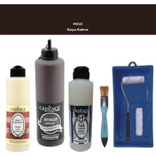 Cadence Banyo Mutfak -  Multi H - 018 Koyu Kahve 500 ml Parlak Yüzey Astarı 250 ml Taş Vernik 250 ml  Saten Rulo Set