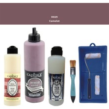 Cadence Banyo Mutfak -  Multi H - 029 Camelot 500 ml Parlak Yüzey Astarı 250 ml Taş Vernik 250 ml  Saten Rulo Set