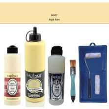 Cadence Banyo Mutfak -  Multi H - 007 Açık Sarı 500 ml Parlak Yüzey Astarı 250 ml Taş Vernik 250 ml  Saten Rulo Set