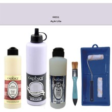 Cadence Banyo Mutfak -  Multi H - 031 Açık Lila 500 ml Parlak Yüzey Astarı 250 ml Taş Vernik 250 ml  Saten Rulo Set