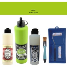 Cadence Banyo Mutfak -  Multi H - 046 Fıstık Yeşil 500 ml Parlak Yüzey Astarı 250 ml Taş Vernik 250 ml  Saten Rulo Set