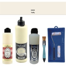 Cadence Banyo Mutfak -  Multi H - 005 Taffy 500 ml Parlak Yüzey Astarı 250 ml Taş Vernik 250 ml  Saten Rulo Set